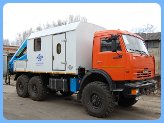 АРОК 489535 (КАМАЗ)
Агрегат ремонта и обслуживания станков-качалок АРОК
(фургон, грузовая платформа, КМУ)
на шасси КАМАЗ-43118-15